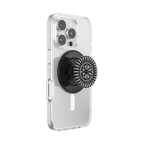 PopSockets Phone Grip for MagSafe, Magnetic Holder- Stamped Black - color: Enamel Stamped Black, style: MagSafe
