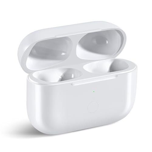 Wireless Charging Case Replacement Compatible with AirPod Pro 2nd & 1st Generation, Air Pod Pro 2 1 Charger Case with Bluetooth Pairing Sync Button,White