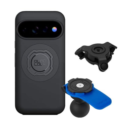 Quad Lock Fork Stem Motorcycle Phone Mount (V2) with MAG Phone Case and Vibration Dampener for Pixel 11 Pro - size: Pixel 11 Pro