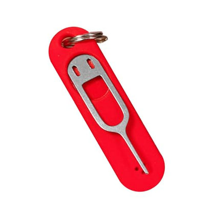 Sim Card Removal Tool - Universals Sim Card Removal Tools, Convenient Sim Card Tray Eject Pin | Needle Opener Sim Card Removers, Card Tray Opening Tool with Detachable Keychain Charm for Smartphones - color: Red