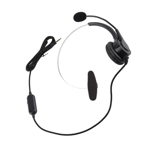 Wired Trucker Headsets, Mono Headset with Noise C Phone, 3.5mm Call Center Headset for Cellphone Laptop, Volume Control for Clear Calls, Comable Earph for Hours Use