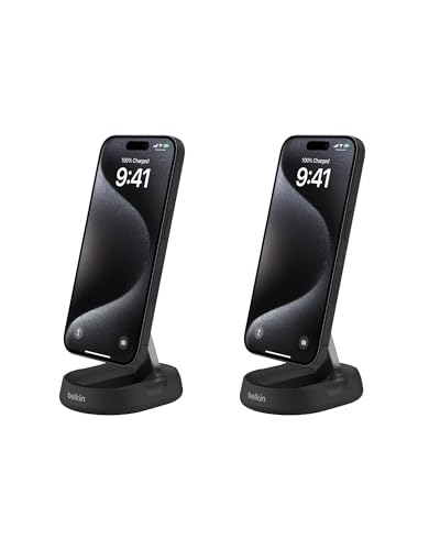 Belkin Qi2 15W Magnetic Wireless Charging Stand, Convertible (2 Pack) - color: Black, style: 2-Pack No Power Supply