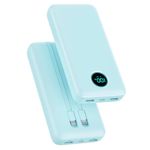 Portable Charger PowerBank 40,800mAh with Built-in Cables,25W PD Fast Charging +QC 4.0 Quick Phone Charging Power Bank, Travel Essential Charger Battery Pack for iPhone 17/16/15 Android Galaxy etc - color: Green