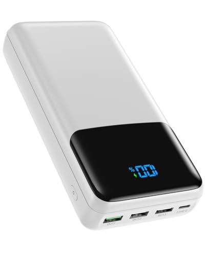 Portable Charger Power Bank 50000mAh, PD 30W and QC 4.0 Fast Charging - color: White