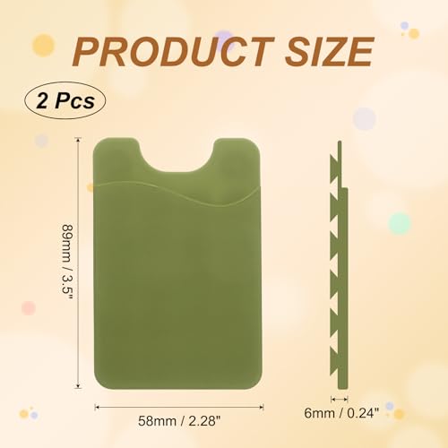 uxcell 2 Pack Suction Phone Card Holder, Silicone Suction Cup Phone Grip Card Holder Mount with Card Slot for Cellphone, Dark Green - color: Dark Green
