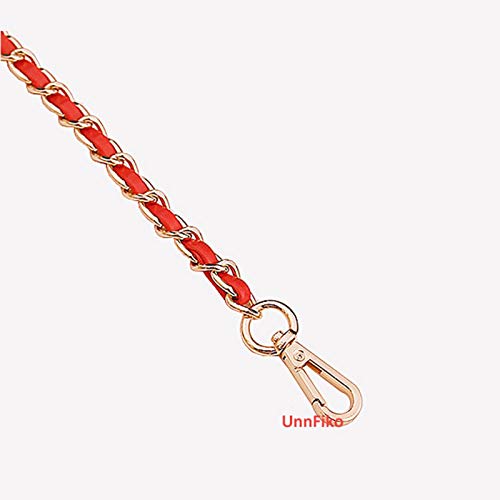 UnnFiko 43" DIY Bag Purse Chain Strap Replacement Crossbody Bag Straps Purse Accessories Straps Handmade Shoulder Bag Charms for Handbag Bags (Red & Gold, Metal Chain) - color: Red & Gold