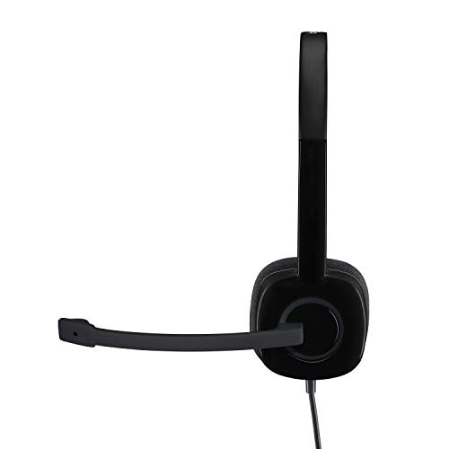 Logitech H151 Wired Analog Stereo Headphones with 3.5 mm Audio Jack - Black