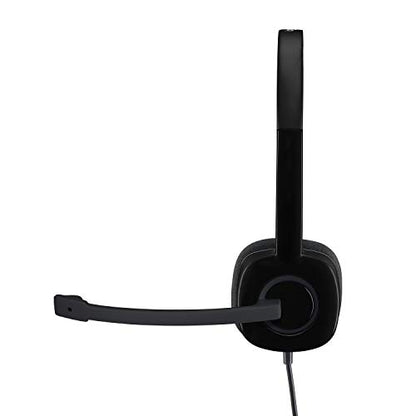 Logitech H151 Wired Analog Stereo Headphones with 3.5 mm Audio Jack - Black