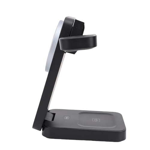 Yunseity Wireless Charging Station, 3 in 1 Foldable, 15W Fast Wireless Charger for Phone Watch Earbuds, Travel Charging Stand