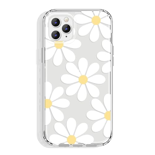 GYZYA for iPhone 11 Pro Case 5.8 Inch Clear with Design, Protective Slim TPU Cover + Shockproof Bumper for Women and Girls (Daisy) - color: Flowers014, size: iPhone 11 Pro (5.8 inch)