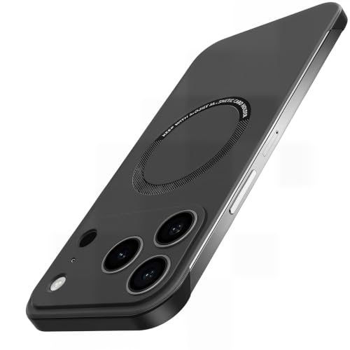 Frameless Magnetic Series Designed for iPhone 13 Case[Compatible with MagSafe] Borderless Ultra Thin Slim Fit,Lightweight Minimalist Hard PC Yet Protective Shockproof Cover,Black - color: Black, size: iPhone 13