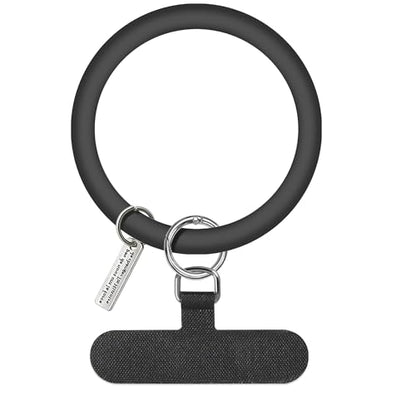 TACOMEGE Silicone Ring Phone Lanyard, Black - color: Black