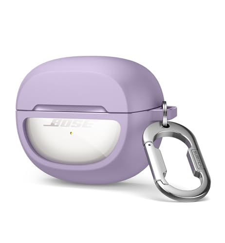 SURITCH Case Cover for Bose Ultra Open Earbuds(2024), Shockproof Protective Cover for Bose Ultra Open Wireless Ear Earbuds Charging Case Accessories with Carabiner, Purple - color: Purple