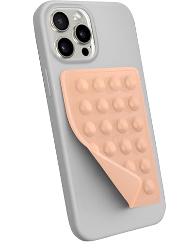 StickyGrippy Suction Phone Case Mount, Sillicon Adhesive Phone Accessory for iPhone and Android, Hands-Free Strong Grip Mirror Shower Phone Holder, Tiktok Videos and Selfies (Beige) - color: Beige