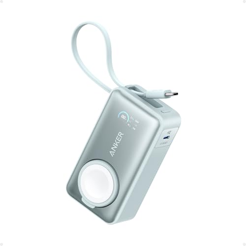 Anker MagGo Power Bank for Apple Watch, 10,000mAh 35W Max Portable Charger - color: Green