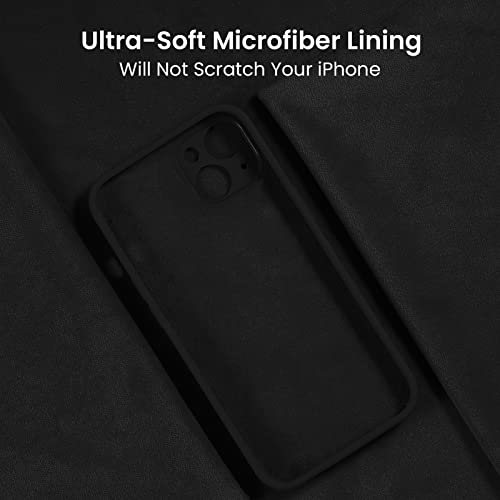 FireNova Designed for iPhone 13 Case, Silicone Upgraded [Camera Protection] Phone Case, Soft Anti-Scratch Microfiber Lining Inside, 6.1 inch, Black - color: Black, size: Iphone 13