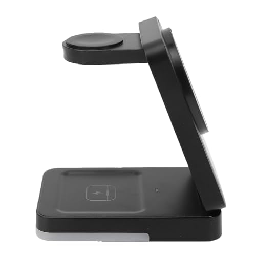 Wireless Charger Stand 3 in 1, Foldable Fast Charging Station 15W, Portable Wireless Charging Pad for Phone Watch Earphone Black - color: Black