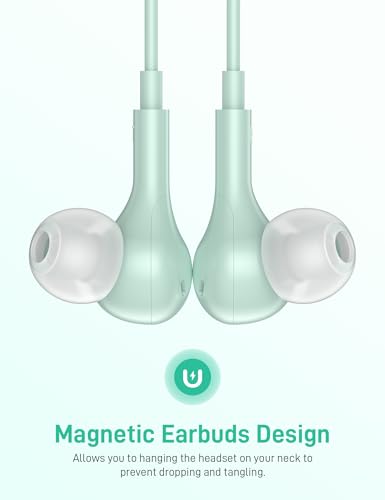 iMangoo for Apple MFi-Certified Soft Headphones for Lightning Wired Earbuds - color: Mint