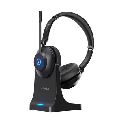 Bluetooth Wireless Headset with Mic for Work, Advanced Noise Reduction Microphone, Clear Calls - Comfortable On-Ear Headphones, Bluetooth 5.3, Applicable to PC, Zoom(Without USB Dongle)