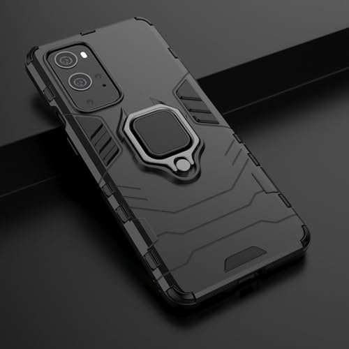 Max Power Digital Magnet Case for OnePlus 9 Pro Shockproof Hard Phone Cover with Grip, Metal Ring Kickstand Bumper Shell [Compatible with Magnetic Car Mount] (Navy) - color: Navy, size: OnePlus 9 Pro