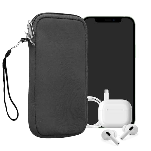 kwmobile Universal Phone Pouch Size XXL - 7" - Neoprene Smartphone Pouch with Zip - Water-Repellent Mobile Phone Case - Sleeve in Grey - color: grey, size: XXL - 7"