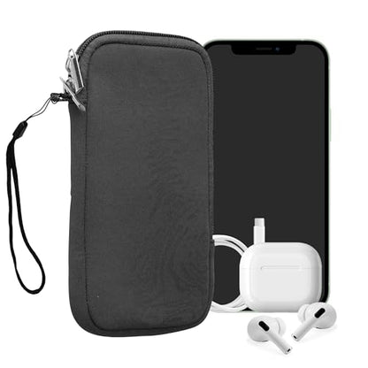 kwmobile Universal Phone Pouch Size XXL - 7" - Neoprene Smartphone Pouch with Zip - Water-Repellent Mobile Phone Case - Sleeve in Grey - color: grey, size: XXL - 7"