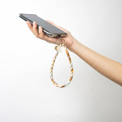 Bloomish Silicone Phone Wrist Strap with Cute Bear Charm - Anti-Loss Hand Strap Lanyard for iPhone & Android - Soft, Durable & Stylish Mobile Phone Accessory - color: Brown Gradient