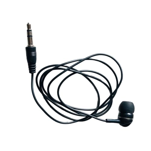 Single Sided 3.5mm Mono in Ear Headset, Noise Isolating Single Side Corded Earbud Headphone for Cell Phones Laptops Notebook Office Call Use