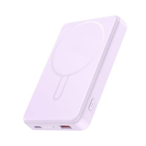 for Magsafe Battery Pack 12000mAh Magnetic Power Bank Portable Charger USB C 20W Fast Charging Wireless Charger Travel Essential for iPhone 16/15/14/13/12 Series Purple | PD 22.5W Fast Charging, USB C in&Out Wireless Battery Pack Phone Charger for iPhone
