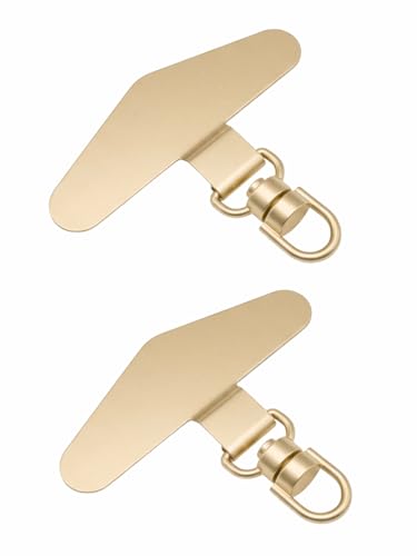 Universal Metal Phone Tether Tab, Heavy-duty Phone Lanyard Tab for Wrist&Crossbody Straps, Full-cover Phone Cases - color: Gold-plus
