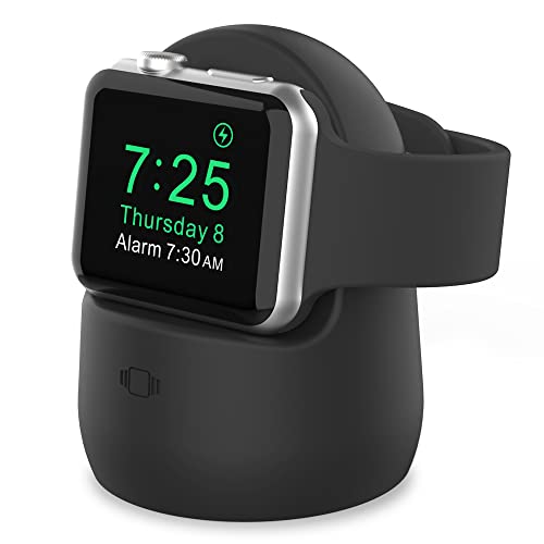 AhaStyle iWatch Stand Silicone Charging Dock Holder for Apple Watch Series - color: Black