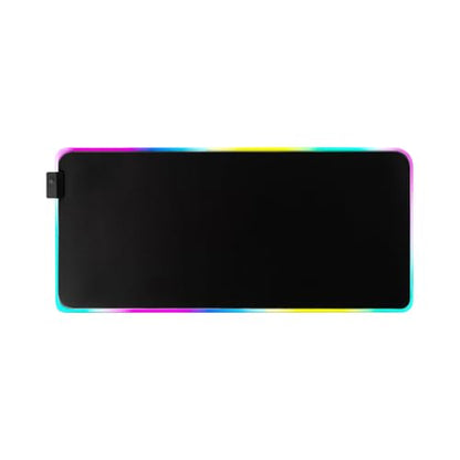 RGB Gaming Mouse Pad-14 Light Modes, Extended Soft LED Mouse Pad, Anti-Slip Rubber Base, Computer Keyboard Large Mousepad Mat, Waterproof Mousepads (25.6 * 11.6 Inch) - color: Black-A