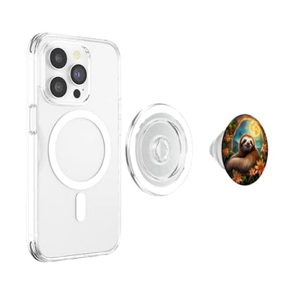 Sloth Jungle Moon PopSockets MagSafe PopGrip for iPhone - style: MagSafe