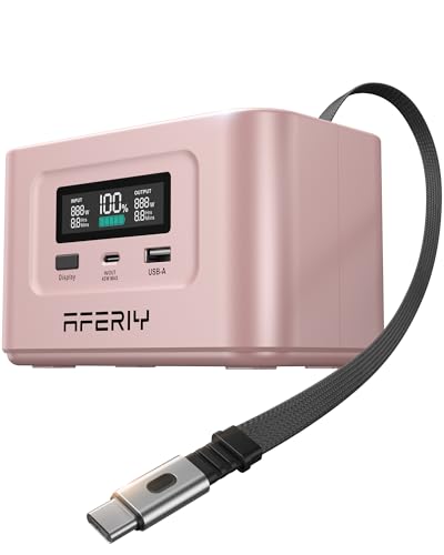 AFERIY Nano100 31000mAh Portable Power Bank Station 100W PD Charger - color: PINK