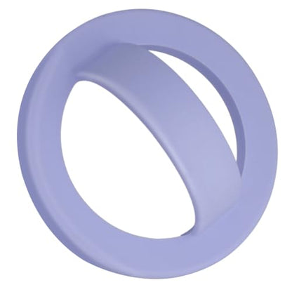 Magnetic Silicone Ring Grip Phone Holder, Rotating Finger Loop Ring Grip Holder, Soft and Portable, Strong Magnetic Attraction, Compatible with Magsafe Phone Case (Lilac) - color: Lilac