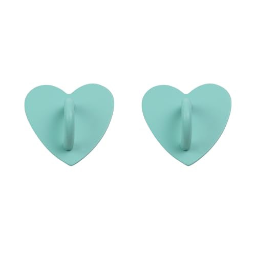 12Pcs Phone Charm Hook Adhesive (Heart Shaped, Light Green) - color: Light Green