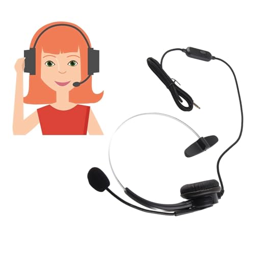 Wired Trucker Headsets Noise Cancelling Mono Headset for Clear Calls Telephone Customer Service for Lightweight Comfortable Earphones