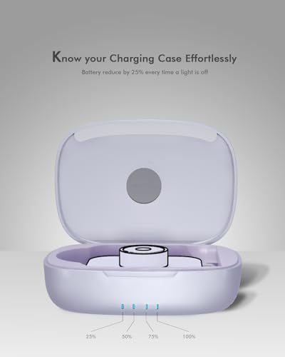 Doohoeek Charging Case Compatible with Ringconn Gen 2 Air, Wireless Power Station Fits Official Chargers & Fit All-Sized Rings 1000mAh (NOT a Charger) (Purple) - color: Purple