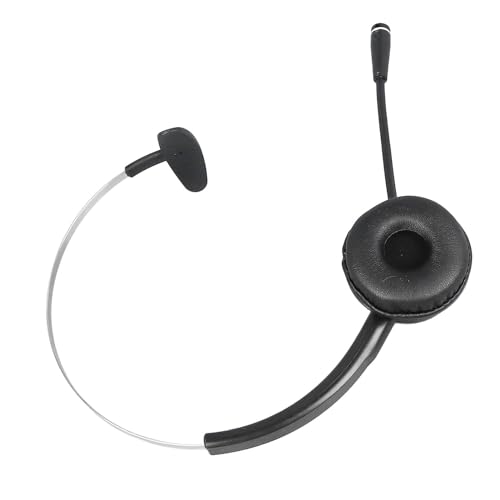 FILFEEL Single Ear Telephone Headset with Noise Cancelling Mic, Lightweight Comfortable Wired Headphone for Customer Service Call Center Online Classes Business Office Work fit Standard