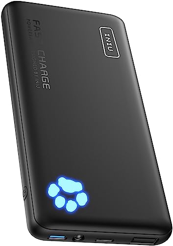 INIU Portable Charger, Slimmest 10000mAh Fast Charging USB C Power Bank