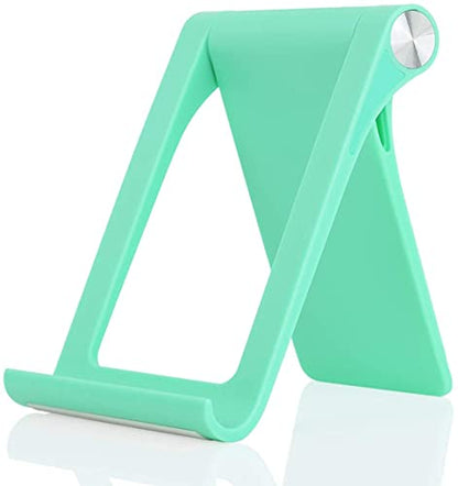 Desk Cell Phone Stand Holder Multi-Angle Adjustable Phone Desk Stand Tablet Holder for iPhone 17 16 15 14 13 12 11 Pro Max XS XR Samsung Galaxy S22 S21 S20 S10 S9 Edge Android Smartphone - color: Green