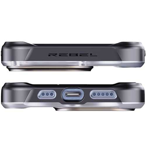 REBEL Clear Case for iPhone 15 Pro [Frosted Series Gen-5] Strong MagSafe Compatible, Grip Sides, Translucent Matte Texture, Protective Shockproof Bumpers, Metal Lens & Buttons, 6.1 Inch Phone 2023 - color: Frosted Black, size: iPhone 15 Pro