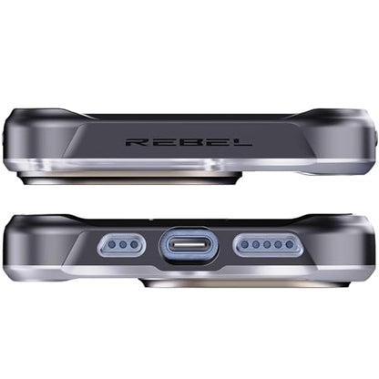 REBEL Clear Case for iPhone 15 Pro [Frosted Series Gen-5] Translucent Matte Texture, Grippy Sides, Non-Yellowing, Protective Shockproof Bumpers, Metal Lens & Buttons, 6.1 Inch Phone 2023 - color: Frosted Black, No MagSafe, size: iPhone 15 Pro