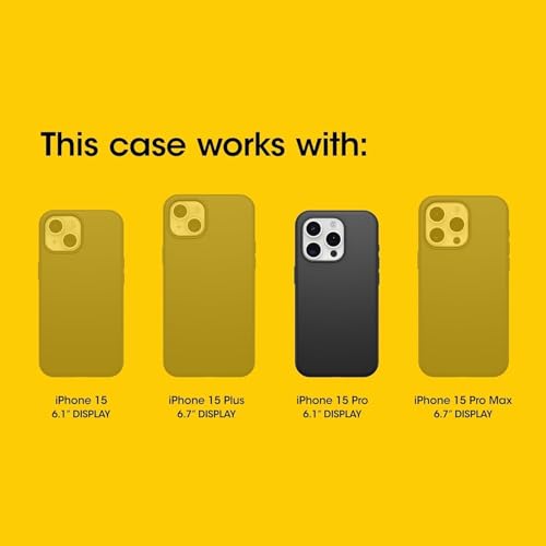 OtterBox iPhone 15 Pro (Only) - Commuter Series Case - Night Reverse (Yellow & Black) - Slim & Tough - Pocket-Friendly - with Port Protection - color: Yellow & Black