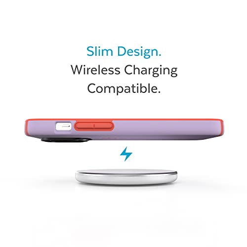Speck iPhone 14 Pro Max Case - Slim, Drop Protection, Scratch Resistant, Soft Touch for 6.7 inch iPhone 14 Pro Max - Dual Layer CandyShell Pro, Spring Purple/Energy Red - color: Spring Purple/Energy Red
