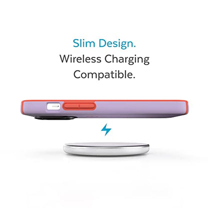 Speck iPhone 14 Pro Max Case - Slim, Drop Protection, Scratch Resistant, Soft Touch for 6.7 inch iPhone 14 Pro Max - Dual Layer CandyShell Pro, Spring Purple/Energy Red - color: Spring Purple/Energy Red