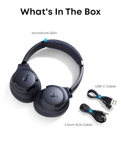Soundcore by Anker Q20i Hybrid Active Noise Cancelling Headphones, Blue - color: Blue