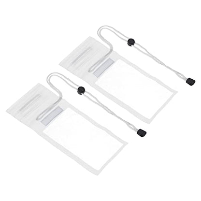 PATIKIL Waterproof Phone Pouch, 2 Pack Universal Lanyard Cellphone Dry Bag Clear Protection Cover Bag for Beach Swimming Pool, White - color: White