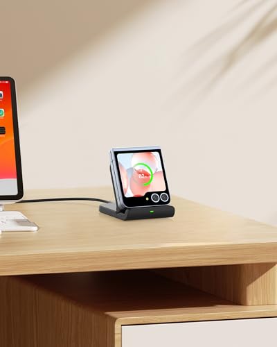 Foldable Wireless Charging Stand for Galaxy Z Flip 8 & Moto Razr Series - color: Black