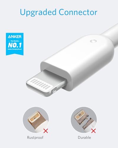 Anker Powerline II Lightning Cable, MFi-Certified (1 ft, White) - color: White, size: 1ft